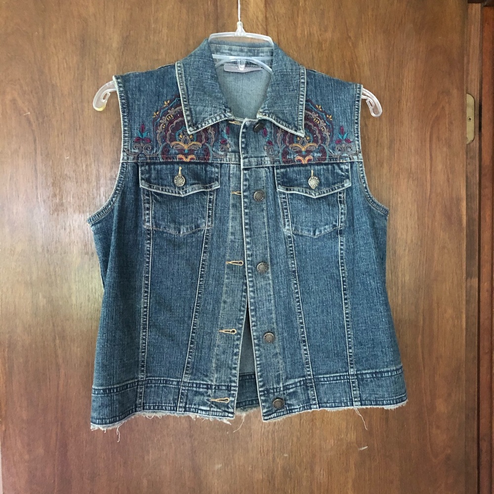 Kate Hill embroidered denim vest
